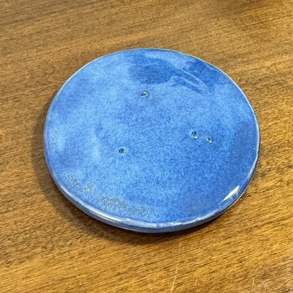 Studio Art Pottery Small Plate Butter Pat Spoon Teabag Rest 3